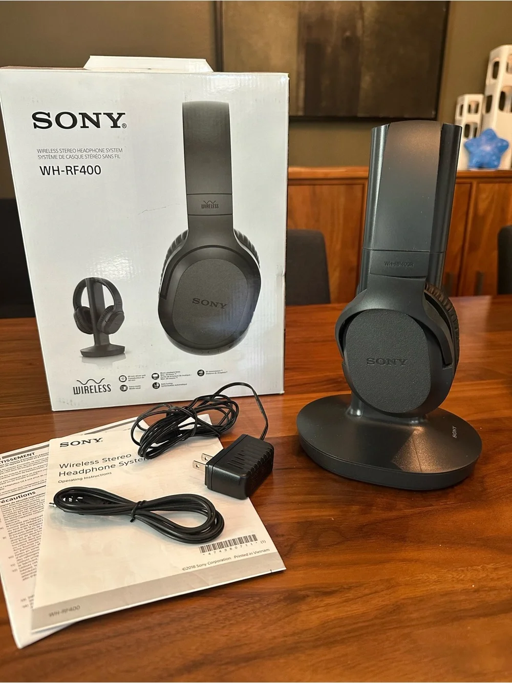 Sony WH-RF400 Wireless Over-Ear Headphones - Black